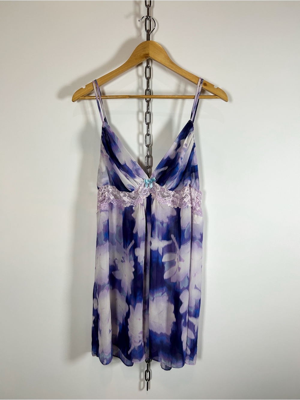Mermaid Sheer Babydoll Slip Dress with Lace Trim & Lil Bow